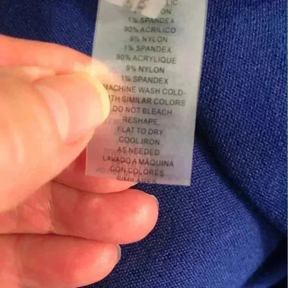 Vince Camuto Women’s Small Royal Blue Long Sweater Cowl Neck Cuff Sleeves - Picture 5 of 5